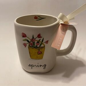 Rae Dunn Mother’s Day Spring 2025 Mug Basket w/Tulip Flowers with Flowers New